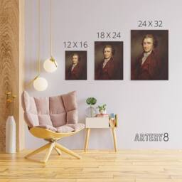 "Artery8 Thomas Paine Portrait Founding Father Canvas Wall Art Print - Size: W24"" x H32""" - thumbnail 4