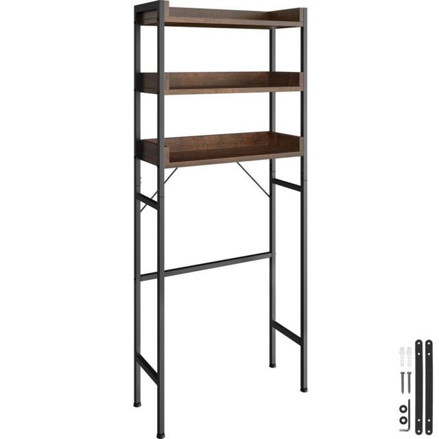 tectake Bathroom Shelf With 3 Tiers Seattle in Brown - image 1