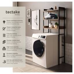 tectake Bathroom Shelf With 3 Tiers Seattle in Brown - thumbnail 2