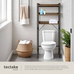 tectake Bathroom Shelf With 3 Tiers Seattle in Brown - thumbnail 7