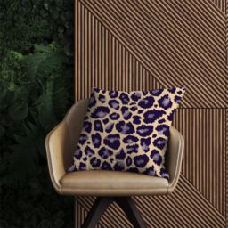 Warren Reed - Designer Leopard Print Outdoor Cushion in Purple - Size: 60 cm x 60 cm - thumbnail 2