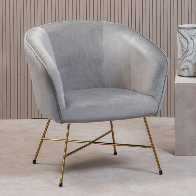 Orsina Stockholm Velvet Chair in Grey - image 1
