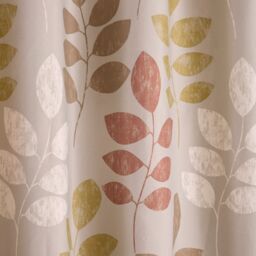 Portfolio Home Springfield Leaf Fully Lined Eyelet Curtain Set in Natural - Size: 117 cm width x 137 cm drop - thumbnail 3
