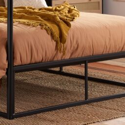 Birlea Four Poster Bed Frame Black Metal 4 Poster Canopy Farringdon - Size: Double - thumbnail 2