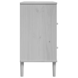 Berkfield Home Sideboard SENJA Rattan Look White 80x40x80 cm Solid Wood Pine - Size: 80 x 40 x 80 cm - thumbnail 7