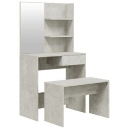 Berkfield Home Dressing Table Set Concrete Grey 74.5x40x141 cm - thumbnail 2