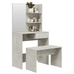Berkfield Home Dressing Table Set Concrete Grey 74.5x40x141 cm - thumbnail 3