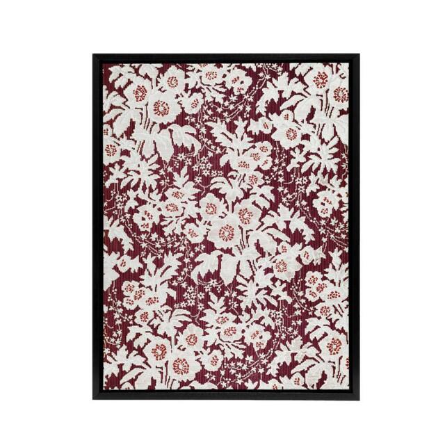 "Artery8 Vintage Silk Flowers Floral Pattern Wyatt Framed Canvas Wall Art Print in Red - Size: W12"" x H16""" - image 1