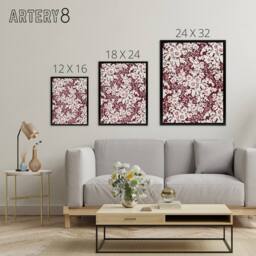 "Artery8 Vintage Silk Flowers Floral Pattern Wyatt Framed Canvas Wall Art Print in Red - Size: W12"" x H16""" - thumbnail 4