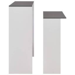 Berkfield Home Bar Table with 2 Table Tops White & Grey 130x40x120 cm - Size: 130 x 40 x 120 cm - thumbnail 6