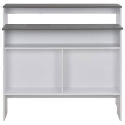 Berkfield Home Bar Table with 2 Table Tops White & Grey 130x40x120 cm - Size: 130 x 40 x 120 cm - thumbnail 5