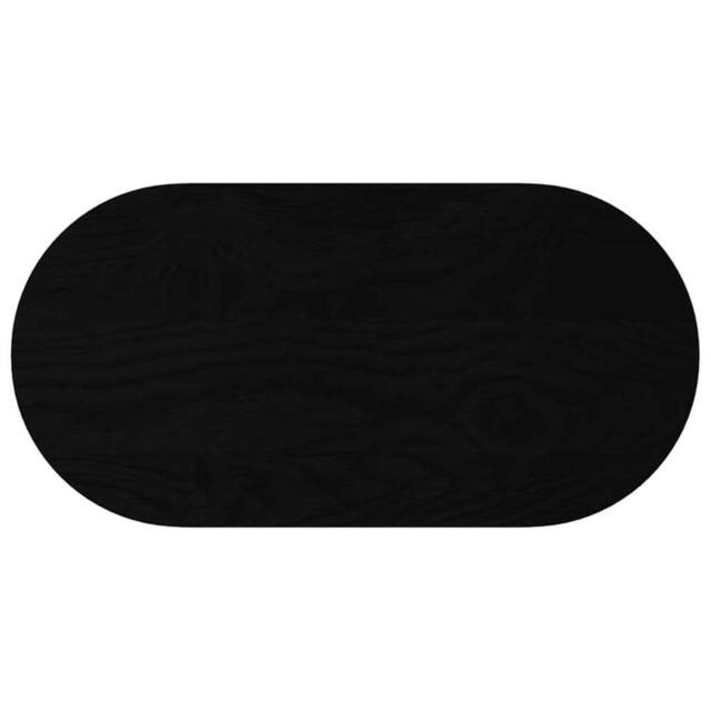 Berkfield Home Table Top Dark Brown 80x40x4 cm Solid Wood Oak Oval in Black - Size: 80 x 40 x 4 cm - image 1