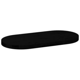 Berkfield Home Table Top Dark Brown 80x40x4 cm Solid Wood Oak Oval in Black - Size: 80 x 40 x 4 cm - thumbnail 4
