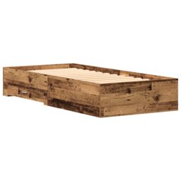 Berkfield Home Bed Frame Old Wood 100x200 cm Engineered Wood in Brown - thumbnail 2