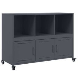 Berkfield Home Sideboard Anthracite 100.5x39x72 cm Steel in Black - thumbnail 2