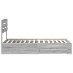 Berkfield Home Bed Frame Grey Sonoma & Silver 75 x 190 cm Engineered Wood - thumbnail 8