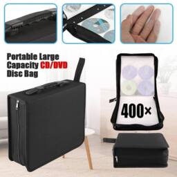 VOGREX 400 Sleeve CD DVD Ray Disc Carry Case Holder Protector in Black - thumbnail 5