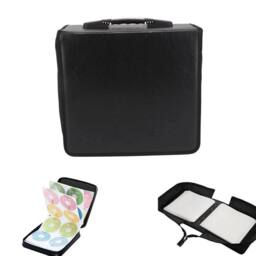 VOGREX 400 Sleeve CD DVD Ray Disc Carry Case Holder Protector in Black - thumbnail 1