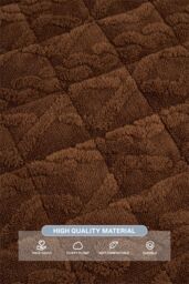 Living and Home Plush Quilted Non-slip Sofa Protector in Brown - Size: Small - thumbnail 3