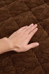 Living and Home Plush Quilted Non-slip Sofa Protector in Brown - Size: Small - thumbnail 6