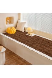 Living and Home Plush Quilted Non-slip Sofa Protector in Brown - Size: Small - thumbnail 5
