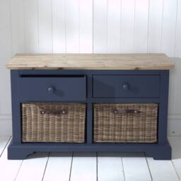 Statement Furniture Florence Storage Bench with 2 Drawers & 2 Baskets in Navy - thumbnail 3