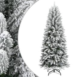 Berkfield Home Artificial Christmas Tree with Flocked Snow 240 cm PVC&PE in White - thumbnail 2