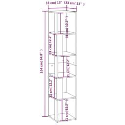 Berkfield Home Corner Cabinet Smoked Oak 33x33x164.5 cm Engineered Wood in Brown - thumbnail 8