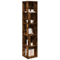 Berkfield Home Corner Cabinet Smoked Oak 33x33x164.5 cm Engineered Wood in Brown - thumbnail 6