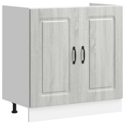 Berkfield Home Sink Base Cabinet Kalmar Grey Sonoma 80x46x81.5 cm Engineered Wood - thumbnail 2