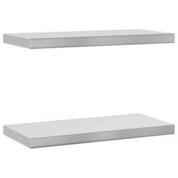 Berkfield Home Wall Shelves 2 pcs 50x23.5x3 cm Silver Stainless Steel - thumbnail 2