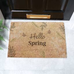 Artsy Mats Hello Spring Doormat (60 x 40cm) in Brown - Size: 40 cm x 60 cm - thumbnail 1