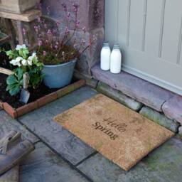 Artsy Mats Hello Spring Doormat (60 x 40cm) in Brown - Size: 40 cm x 60 cm - thumbnail 2
