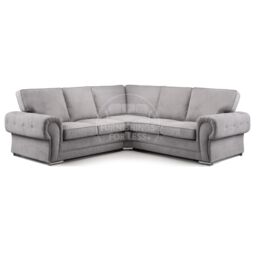 Furnishings For Less UK Milan 5 Seater L Shaped Corner Sofa Full Back Chesterfield Arms Grey 2 Corner 2 - thumbnail 1