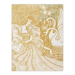 Artery8 Jan Toorop Framed Wall Art Woman With a Butterfly at Pond with Two Swans in Brown - Size: A4 - thumbnail 3