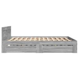 Berkfield Home Durable Bed Frame with Headboard without Mattress Grey Sonoma 140 - thumbnail 6