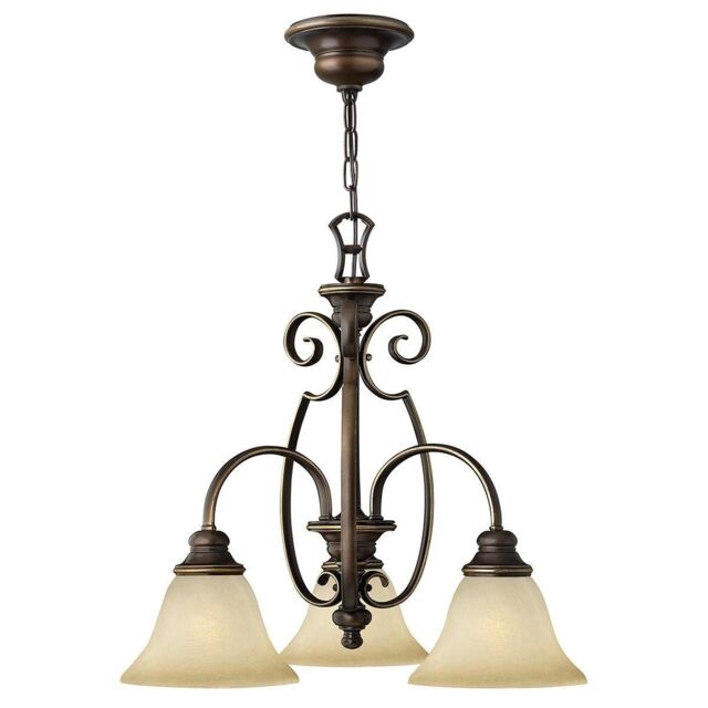 Netlighting Cello Multi Arm Chandelier 3 Light Antique Bronze Finish E27 in Brown - image 1
