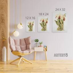 "Artery8 Frederick Sander Cattleya Aurea Orchid Flowers Canvas Wall Art Print in White - Size: W12"" x H16""" - thumbnail 4
