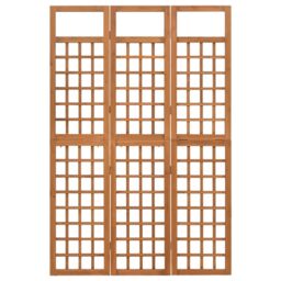 Berkfield Home 3-Panel Room Divider/Trellis Solid Fir Wood 121x180.5 cm in Brown - thumbnail 2