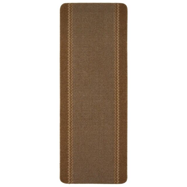 THE RUGS Washable Designer Rugs & Mats Lined Bordered Design in Brown - 116Br - Size: 67 cm x 180 cm - image 1