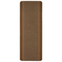 THE RUGS Washable Designer Rugs & Mats Lined Bordered Design in Brown - 116Br - Size: 67 cm x 180 cm