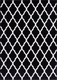 Kukoon Black White Classic Trellis Living Area Rug - Size: 60 cm x 240 cm - thumbnail 1