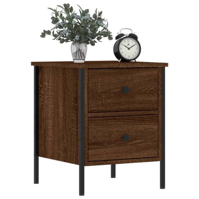 Berkfield Home Durable Bedside Cabinets 2 pcs Brown Oak 40x42x50 cm Engineered Wood - Size: 40 x 42 x 50 cm - image 1