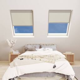 Bloc Blinds Solar Powered Blackout Blind for Velux Roof Windows - Cream in Silver - Size: M08 - thumbnail 2