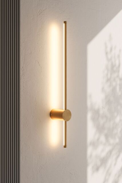 Living and Home 360 Degree Rotatable LED Straight Wall Light Warm Light 60cm in Gold - image 1