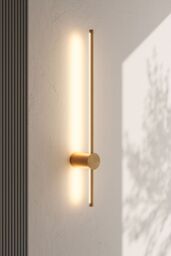 Living and Home 360 Degree Rotatable LED Straight Wall Light Warm Light 60cm in Gold