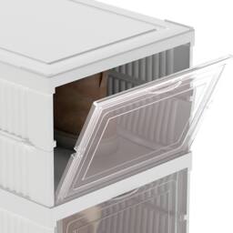 Levede Shoe Box Foldable Home Shoe Shelf Ventilated Storage Organizer 6 Pcs in White - thumbnail 6