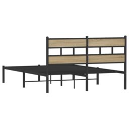 Berkfield Home Metal Bed Frame without Mattress Sonoma Oak 160x200 cm in Brown - thumbnail 6