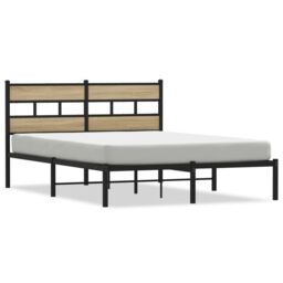 Berkfield Home Metal Bed Frame without Mattress Sonoma Oak 160x200 cm in Brown - thumbnail 2