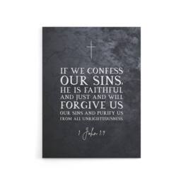 "Artery8 John 9 Forgive Us Our Sins Bible Quote Canvas Wall Art Print in Grey - Size: W18"" x H24""" - thumbnail 1